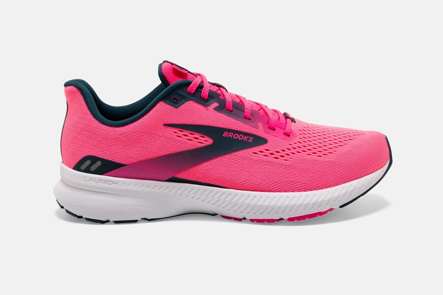 Brooks Women's Launch 8 Road Running Shoes Pink/Raspberry/Navy ( FNWIP9173 )